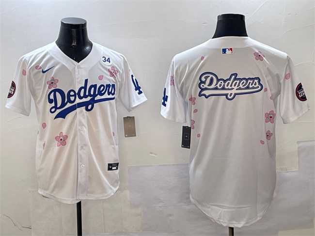 Men%27s Los Angeles Dodgers Team Big Logo White 2025 Tokyo Series Limited Stitched Jersey->los angeles dodgers->MLB Jersey